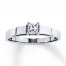 Diamond Solitaire Ring 1/3 carat Princess-Cut 14K White Gold