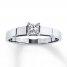 Diamond Solitaire Ring 1/3 carat Princess-Cut 14K White Gold