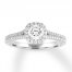 Diamond Engagement Ring 7/8 ct tw Round-cut 14K White Gold