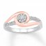Diamond Ring 1/10 ct tw Round-cut Sterling Silver/10K Rose Gold