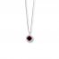 Garnet Necklace Lab-Created White Sapphires Sterling Silver