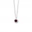 Garnet Necklace Lab-Created White Sapphires Sterling Silver