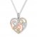 Heart Necklace 1/3 ct tw Diamonds Sterling Silver/10K Gold