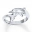 Dolphin Ring 14K White Gold
