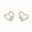 Blue Topaz Heart Earrings 10K Yellow Gold