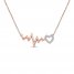 Heartbeat Necklace 1/20 ct tw Diamonds 10K Rose Gold