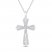 Diamond Cross Necklace 1/3 ct tw Round-cut Sterling Silver 18"