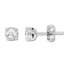 Diamond Solitaire Earrings 1/3 ct tw Round-cut Sterling Silver