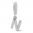 True Definition Letter N Initial Charm 1/15 ct tw Diamonds Sterling Silver