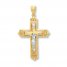 Crucifix Cross Charm 14K Two-Tone Gold