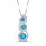 Blue/White Topaz Three-Stone Necklace Sterling Silver 18"