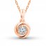 Center of Me Diamond Necklace 1/10 ct tw 10K Rose Gold 18"