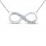 Diamond Infinity Necklace 1/20 ct tw Round-cut 10K White Gold