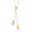 Teardrop Necklace 14K Two-Tone Gold