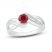 Lab-Created Ruby & White Lab-Created Sapphire Ring Sterling Silver
