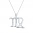 Diamond Virgo Necklace 1/10 ct tw Round-cut Sterling Silver 18"