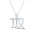 Diamond Virgo Necklace 1/10 ct tw Round-cut Sterling Silver 18"