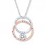 Diamond Circles Necklace 1/4 ct tw Round-cut 10K Two-Tone Gold