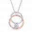 Diamond Circles Necklace 1/4 ct tw Round-cut 10K Two-Tone Gold