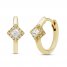 Diamond Huggie Hoop Earrings 1/4 ct tw Princess & Round-cut 10K Yellow Gold