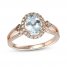 Le Vian Aquamarine Ring 3/8 ct tw Diamonds 14K Strawberry Gold