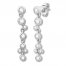 Diamond Earrings 1/3 ct tw Round-cut/Bezel-set 10K White Gold