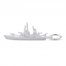 Naval Ship Charm Sterling Silver
