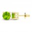 Peridot Solitaire Earrings 10K Yellow Gold