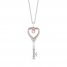 Hallmark Diamonds Key Necklace 1/10 ct tw Sterling Silver/10K Rose Gold 18"