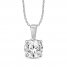 Diamond Solitaire Necklace 1/4 ct tw Round-cut 14K White Gold 18"