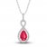 Lab-Created Ruby & White Lab-Created Sapphire Necklace Sterling Silver 18"