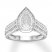 Diamond Teardrop Ring 1/15 ct tw Round-cut 10K White Gold