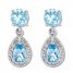 Blue & White Topaz Earrings Sterling Silver