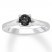 Black & White Diamond Engagement Ring 1/2 ct tw 10K White Gold