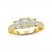 Diamond Three-Stone Engagement Ring 1/2 ct tw Princess & Round-cut 14K Yellow Gold