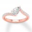 Pear-Shaped Diamond Engagement Ring 7/8 ct tw 14K Rose Gold