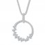 Diamond Circle Necklace 1/3 ct tw Round-cut 10K White Gold