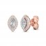 Diamond Earrings 1/3 ct tw Marquise/Round-Cut 10K Rose Gold