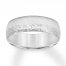 Textured Wedding Band 10K White Gold 7mm