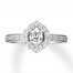 Diamond Engagement Ring 5/8 ct tw Round-cut 14K White Gold