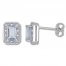 Aquamarine Earrings 1/15 ct tw Diamonds Sterling Silver