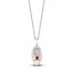 Disney Treasures Vintage Minnie Mouse Garnet Necklace 1/15 ct tw Diamonds Sterling Silver 17"