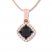 Black & White Diamond Necklace 1/2 ct tw Round 10K Rose Gold