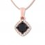 Black & White Diamond Necklace 1/2 ct tw Round 10K Rose Gold