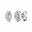 Diamond Earrings 1/3 ct tw Marquise/Round-Cut 10K White Gold