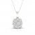 Diamond Halo Necklace 1 ct tw Round-Cut 10K