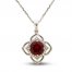 Lab-Created Ruby & White Lab-Created Sapphire Necklace Sterling Silver
