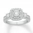 Diamond Ring 5/8 Carat tw Round-cut 14K White Gold