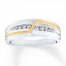 Men's Wedding Band 1/4 ct tw Diamonds 10K Two-Tone Gold