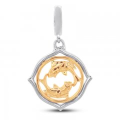 True Definition Pisces Zodiac Charm Sterling Silver/10K Yellow Gold
